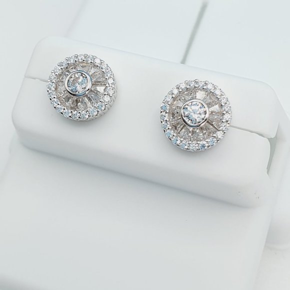 925 Sterling Silver Cubic Zirconia Earrings, U19254783 - Picture 9 of 11